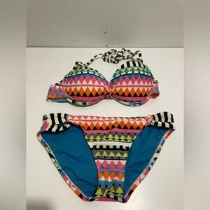 Xhilaration Brand Small/Medium Push-up Bikini Aztec Print Push up Top Swimsuit